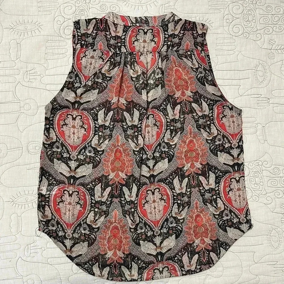 Bishop + Young Semi-sheer V-neck Top Size L - Picture 3 of 9